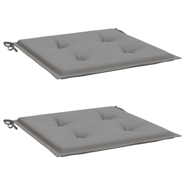 vidaXL Μαξιλάρια Καρέκλας Κήπου 2 τεμ. Γκρι 50x50x3 εκ. Υφασμάτινα