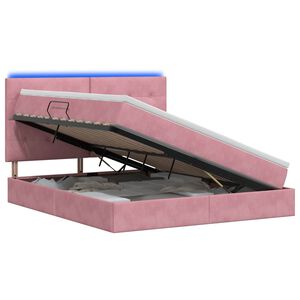 vidaXL LED &Kappa;&rho;&epsilon;&beta;ά&tau;&iota; &alpha;&pi;&omicron;&theta;ή&kappa;&epsilon;&upsilon;&sigma;&eta;&sigmaf; &mu;&epsilon; &sigma;&tau;&rho;ώ&mu;&alpha; &Rho;&omicron;&zeta; 160 x 200 cm &Beta;&epsilon;&lambda;&omicron;ύ&delta;&omicron;