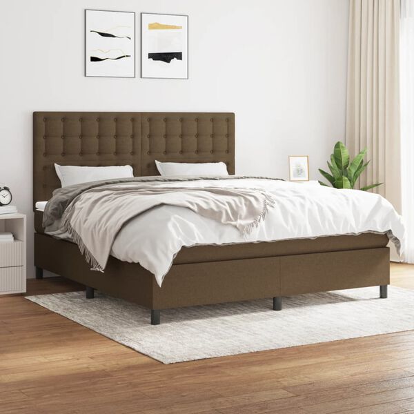 vidaXL &Kappa;&rho;&epsilon;&beta;ά&tau;&iota; Boxspring &mu;&epsilon; &Sigma;&tau;&rho;ώ&mu;&alpha; &Sigma;&kappa;&omicron;ύ&rho;&omicron; &Kappa;&alpha;&phi;έ 160x200 &epsilon;&kappa; &Upsilon;&phi;&alpha;&sigma;&mu;ά&tau;&iota;&nu;&omicron;