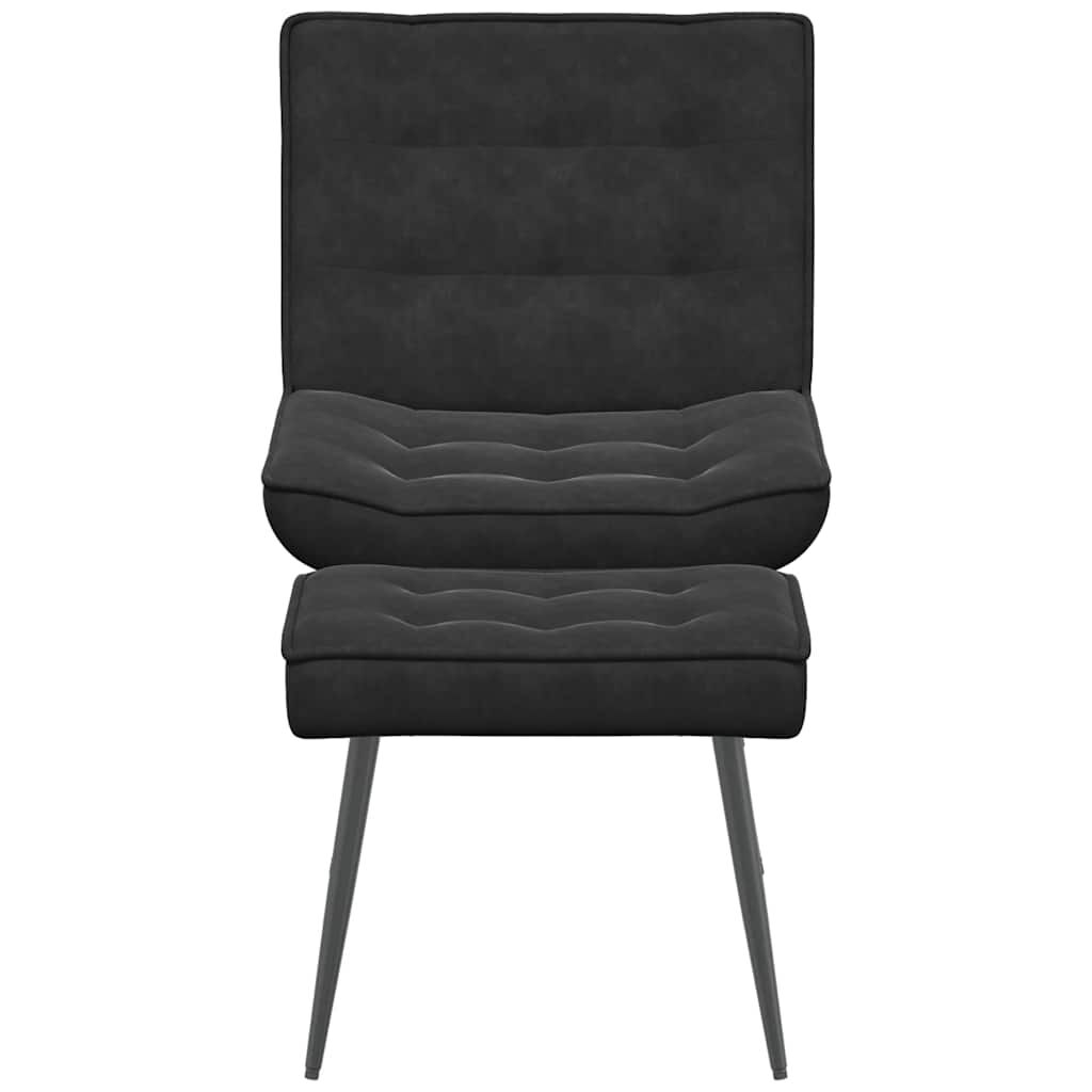 vidaXL Πολυθρόνα Relax Μαύρη Βελούδινη με Σκαμπό