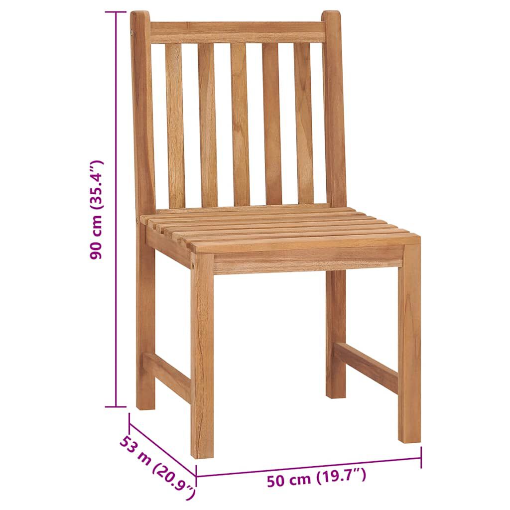 vidaXL Καρέκλες Κήπου 4 Τεμαχίων από Μασίφ Ξύλο Teak με Μαξιλάρια