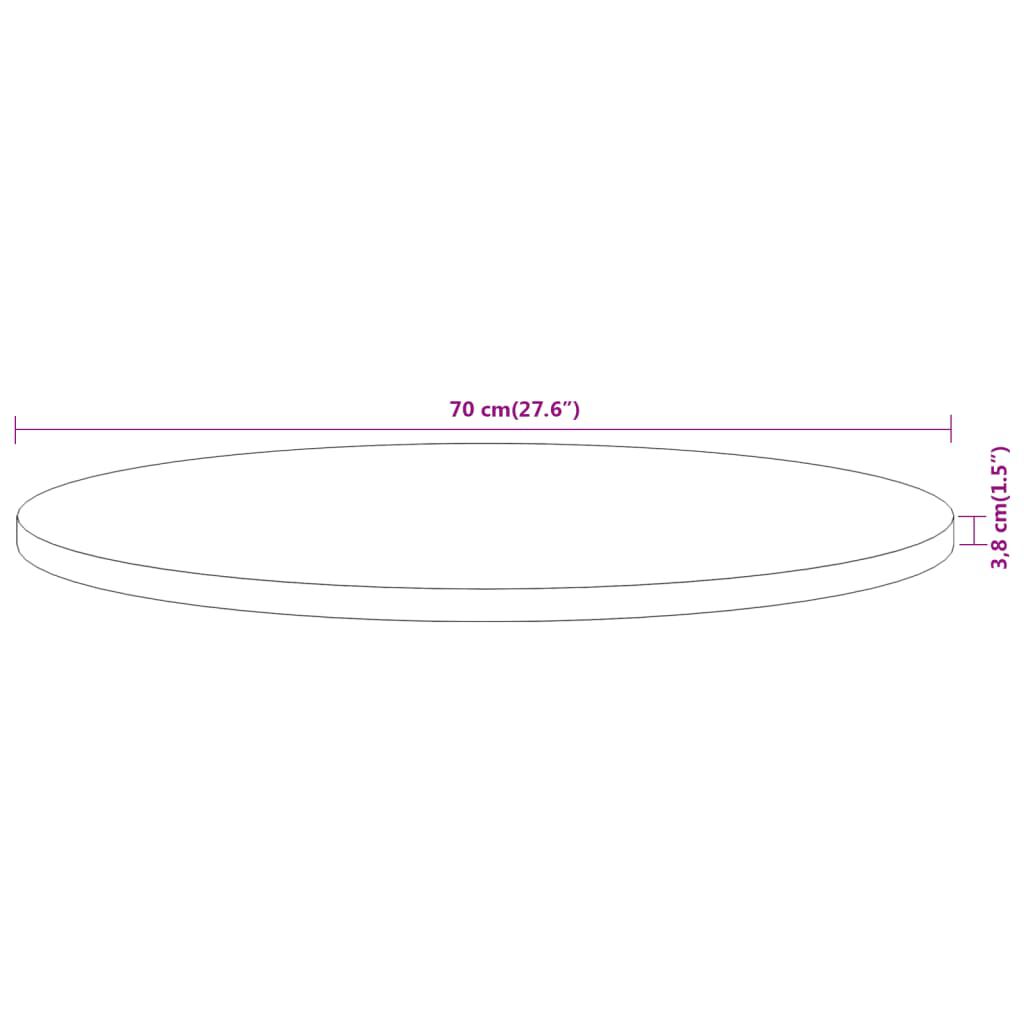 vidaXL Επιφάνεια Τραπεζιού Στρογγυλή Ø70x3,8 εκ. Μασίφ Ξύλο Ακακίας