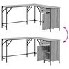 vidaXL Γραφείο Γκρι Sonoma 141x141x75 εκ. από Επεξεργασμένο Ξύλο