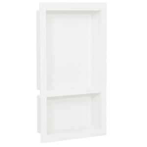 vidaXL Ράφι Ντουζιέρας με 2 Τμήματα Γυαλιστερό Λευκό 41 x 69 x 9 εκ.