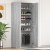 vidaXL Ντουλάπα Παπουτσιών Γκρι 80 x 39 x 180 εκ Επεξεργασμένο ξύλο