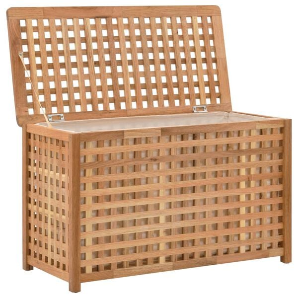 vidaXL Καλάθι/Μπαούλο Απλύτων 77,5x37,5x46,5 εκ. Μασίφ Ξύλο Καρυδιάς