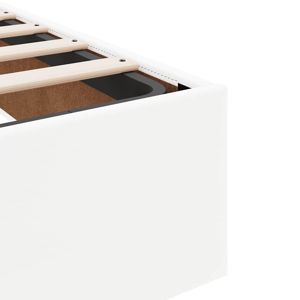 vidaXL Οθωμανικό κρεβάτι με στρώμα Λευκό 90x200cm Faux Leather
