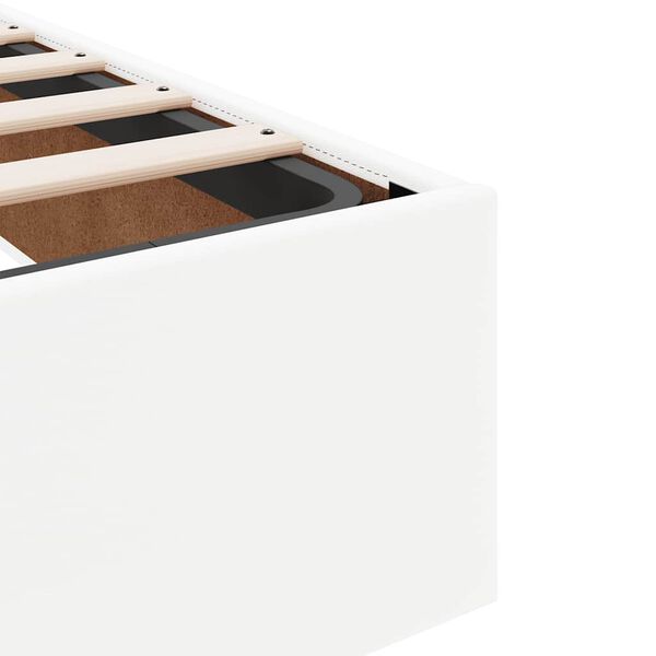vidaXL Οθωμανικό κρεβάτι με στρώμα Λευκό 90x200cm Faux Leather
