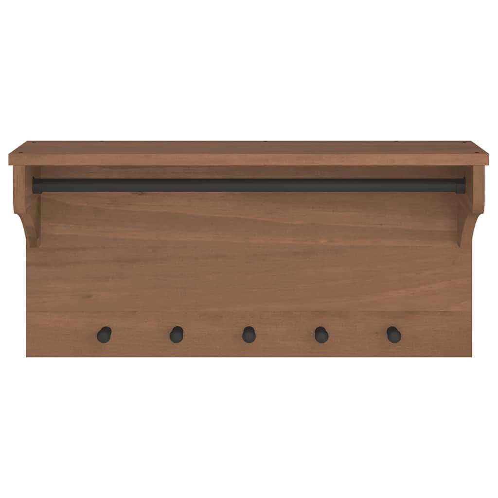vidaXL Επίτοιχη κρεμάστρα παλτών SANDNES 87x30x42 εκ. Πεύκο μασίφ ξύλο