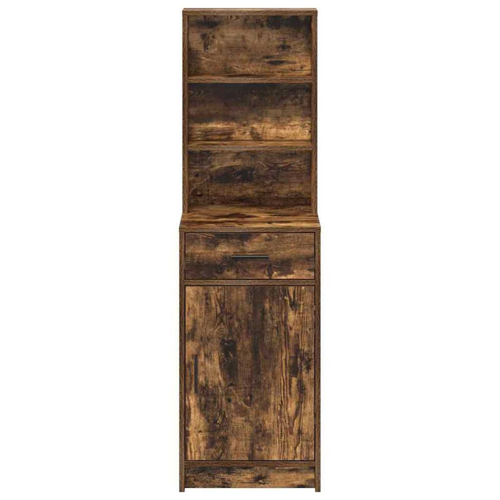 vidaXL Highboard Καπνιστή δρυς 40 x 40.5 x 135 εκ. Επεξεργασμένο ξύλο