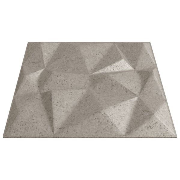 vidaXL Πάνελ Τοίχου 12 τεμ. Σχ. Διαμάντι Τσιμέντο 50x50εκ. 3 μ² XPS