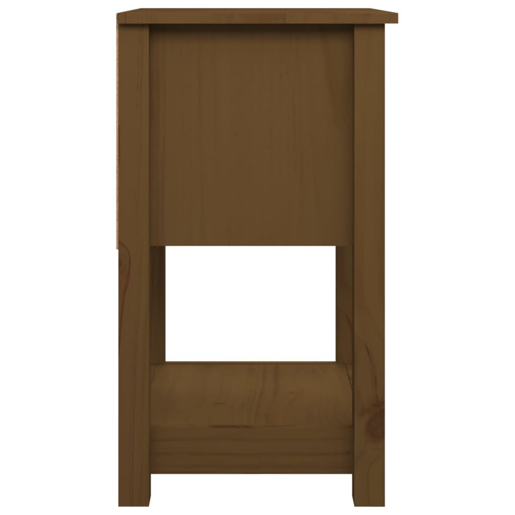 vidaXL Κομοδίνα 2 τεμ. Καφέ Μελί 40x35x61,5 εκ. από Μασίφ Ξύλο Πεύκου
