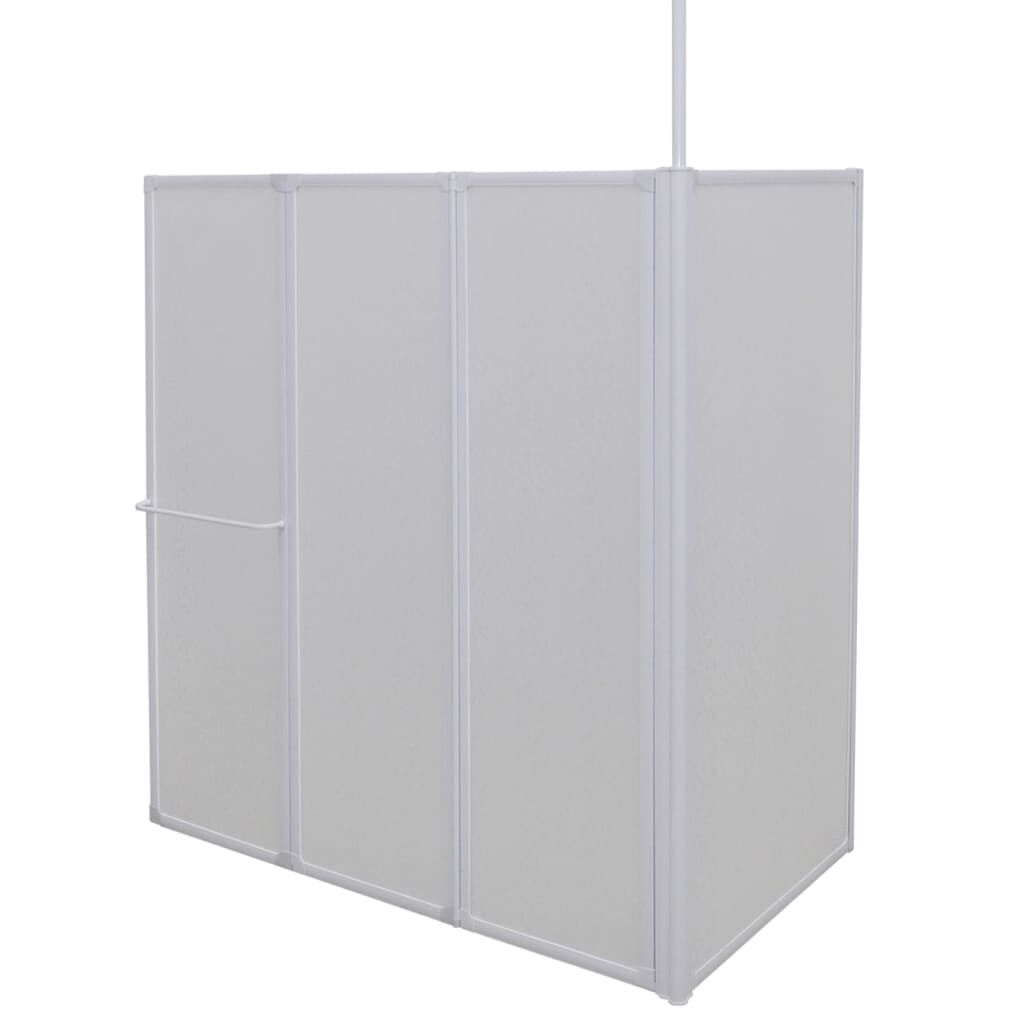 Διαχωριστικό Μπάνιου Επιτοίχιο Σχήμα L 70x120x137εκ 4 Πτυσσόμενα Πάνελ