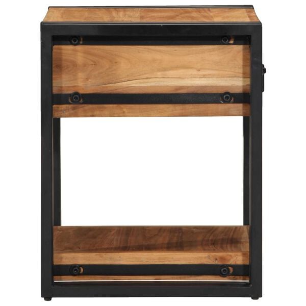 vidaXL Κομοδίνο με συρτάρι Καφέ 40 x 40 x 50 cm Μασίφ ξύλο ακακίας