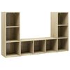vidaXL Έπιπλα Τηλεόρασης 3 τεμ. Sonoma Δρυς 107x35x37 εκ. Μοριοσανίδα