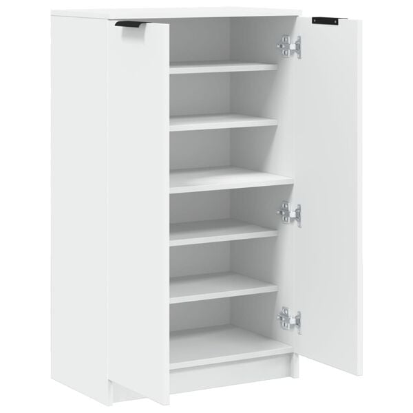vidaXL Παπουτσοθήκη Λευκή 59x35x100,5 εκ. από Επεξεργασμένο Ξύλο