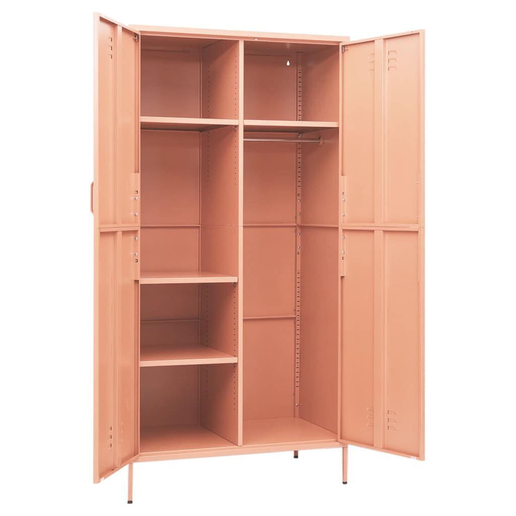 vidaXL Ντουλάπα Ροζ 90 x 50 x 180 εκ. από Ατσάλι