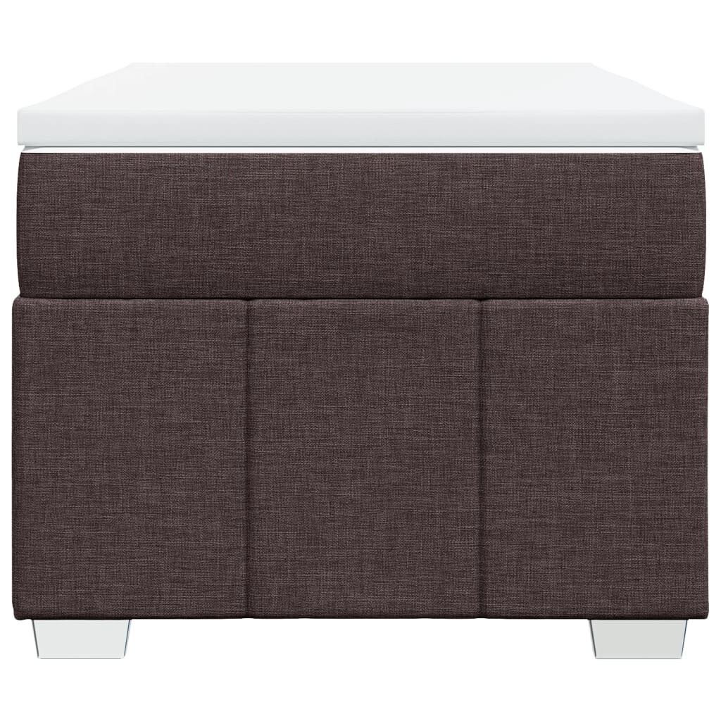 vidaXL Κρεβάτι Boxspring με Στρώμα Σκούρο Καφέ 90x190 εκ. Υφασμάτινο