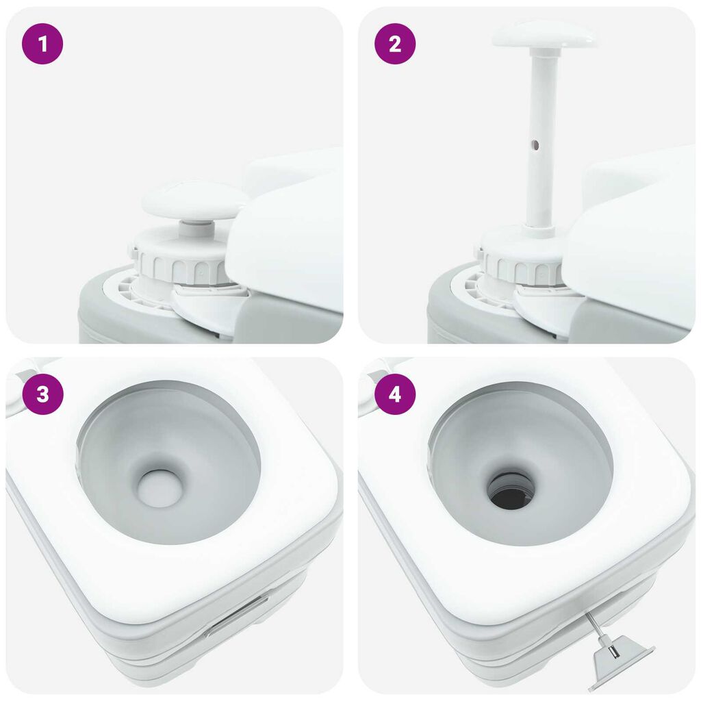 vidaXL Τουαλέτα Κάμπινγκ Γκρι 41.5 x 36.5 x 42 εκ.