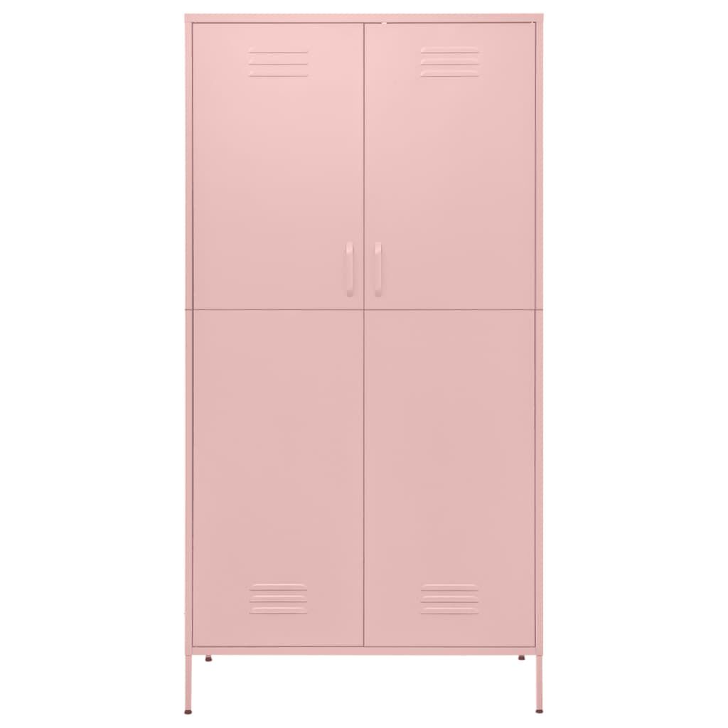 vidaXL Ντουλάπα Ροζ 90 x 50 x 180 εκ. από Ατσάλι