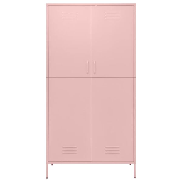 vidaXL Ντουλάπα Ροζ 90 x 50 x 180 εκ. από Ατσάλι