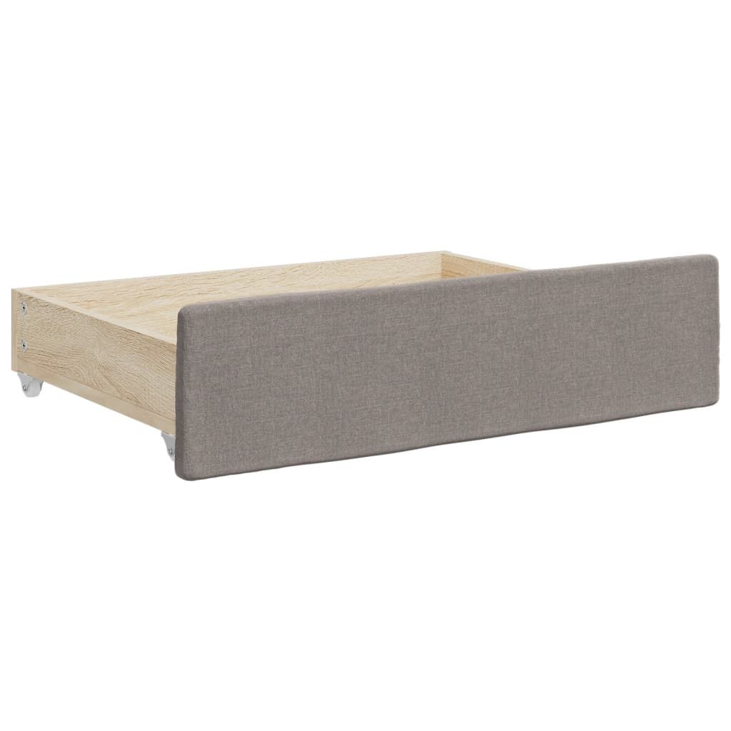 vidaXL Καναπές Κρεβάτι Συρόμενος Taupe 80x200 εκ. Υφασμάτινος Συρτάρια