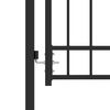 vidaXL Πύλη Φράχτη Μαύρο 100 x 125 cm Ατσάλι με Επικάλυψη Πούδρας