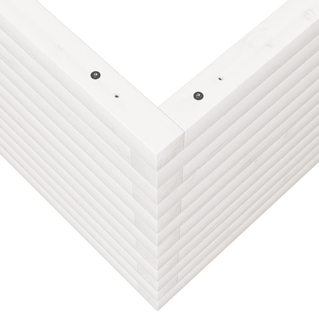 vidaXL Ζαρντινιέρα Κήπου Λευκή 60x60x45,5 εκ. από Μασίφ Ξύλο Πεύκου