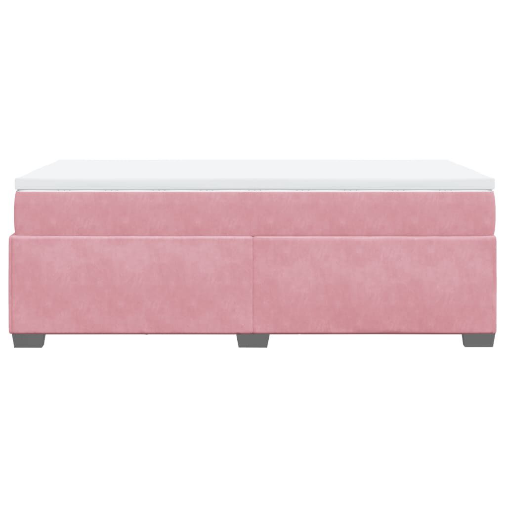 vidaXL Κρεβάτι Boxspring με Στρώμα Ροζ 90x190 εκ. Βελούδινο