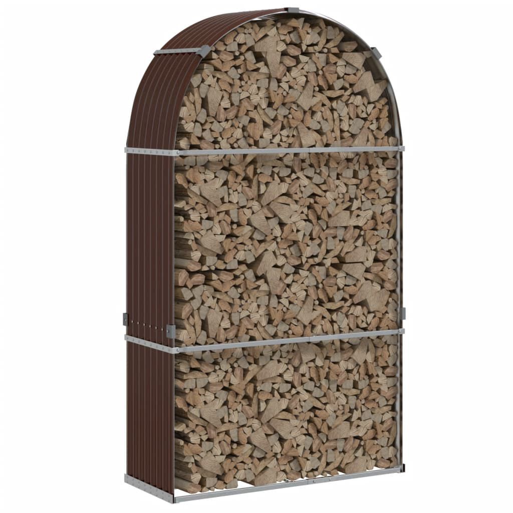 vidaXL Ξυλοθήκη Καφέ 120x45x210 εκ. από Γαλβανισμένο Ατσάλι