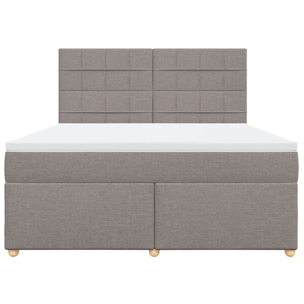 vidaXL &Kappa;&rho;&epsilon;&beta;ά&tau;&iota; Boxspring &mu;&epsilon; &Sigma;&tau;&rho;ώ&mu;&alpha; Taupe 180x200 &epsilon;&kappa;. &Upsilon;&phi;&alpha;&sigma;&mu;ά&tau;&iota;&nu;&omicron;