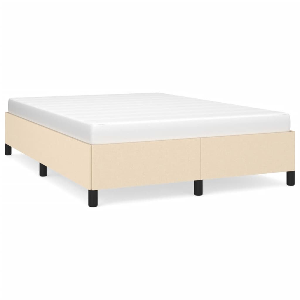 vidaXL Σκελετός Κρεβατιού Χωρίς Στρώμα Κρεμ 140x200 εκ.Υφασμάτινο