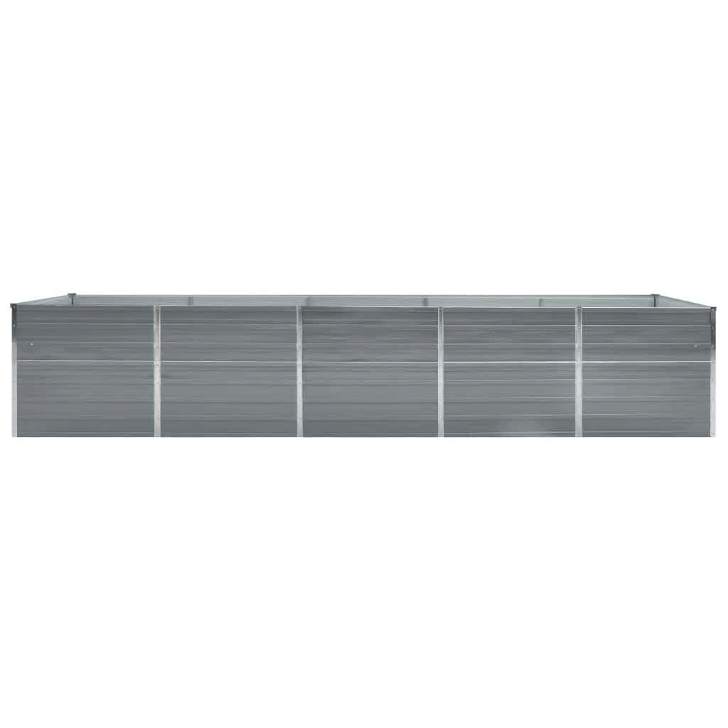 vidaXL Ζαρντινιέρα Υπερυψωμένη Γκρι 400x80x45 εκ. Γαλβαν. Χάλυβας