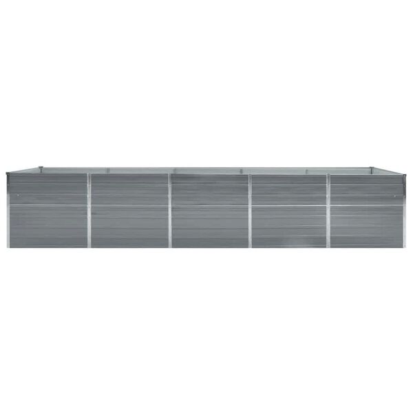 vidaXL Ζαρντινιέρα Υπερυψωμένη Γκρι 400x80x45 εκ. Γαλβαν. Χάλυβας