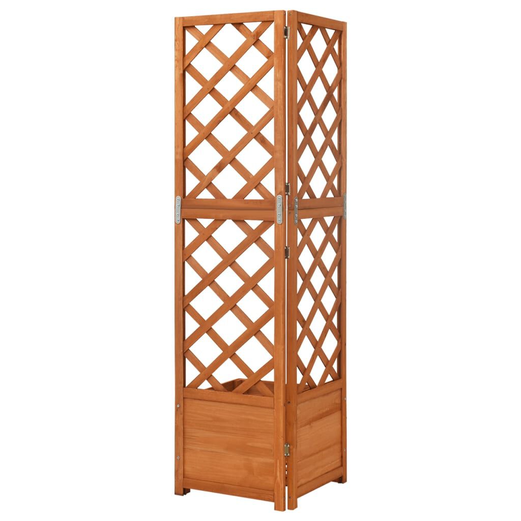vidaXL Γλάστρα Γωνιακή με Καφασωτό 40 x 40 x 150 εκ. από Ξύλο Ελάτης