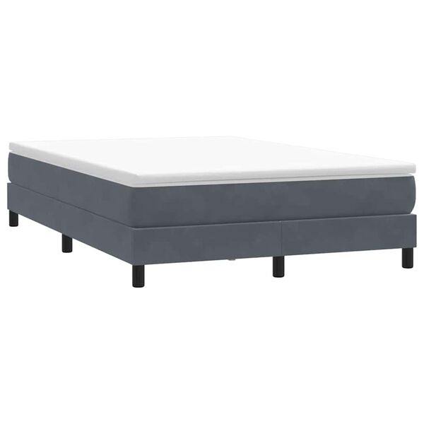vidaXL Box Spring Κρεβάτι χωρίς στρώμα Σκούρο γκρι 160x220cm Βελούδινο