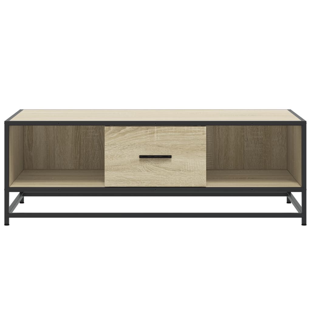 vidaXL Τραπεζάκι Σαλονιού Sonoma Δρυς 100x57x35εκ Επεξ. Ξύλο + Μέταλλο