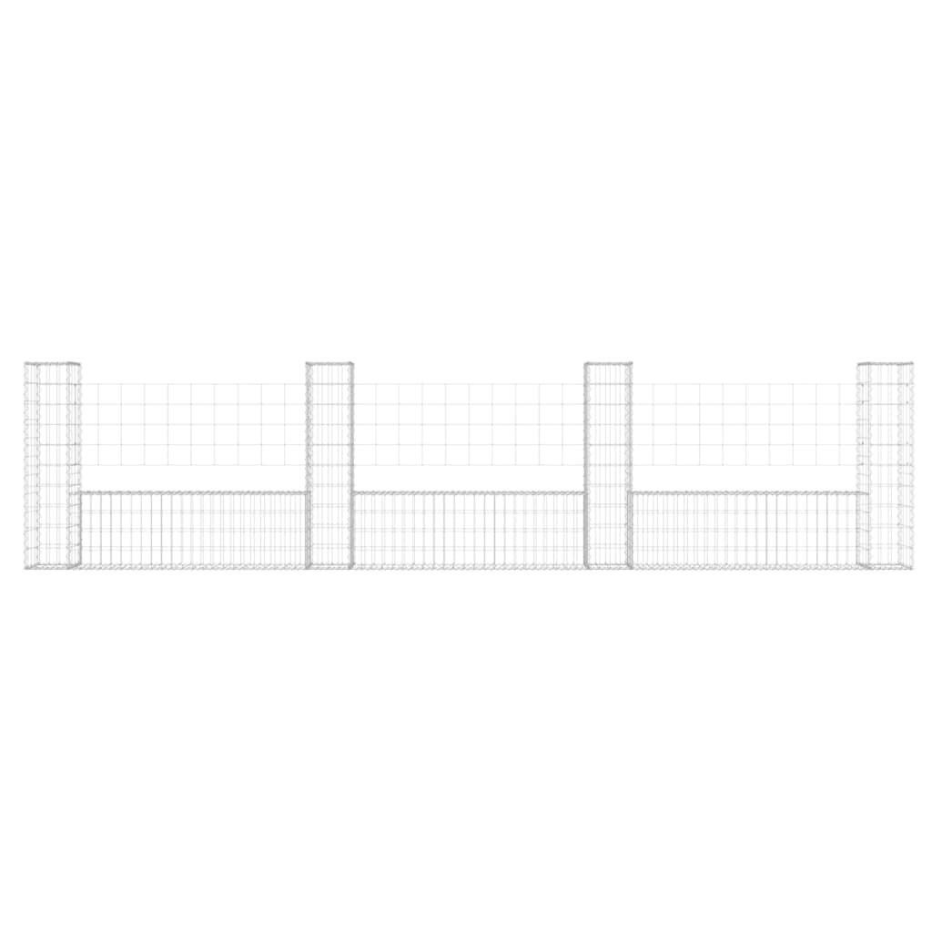 vidaXL Συρματοκιβώτια Στύλοι σε U Σχήμα 4 τεμ. 380x20x100 εκ Σιδερένια
