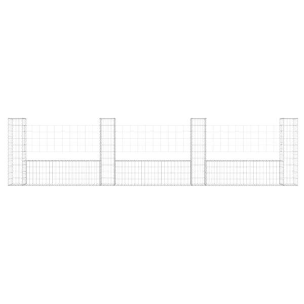vidaXL Συρματοκιβώτια Στύλοι σε U Σχήμα 4 τεμ. 380x20x100 εκ Σιδερένια