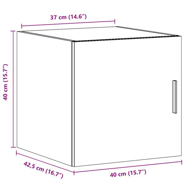 vidaXL Ντουλάπι Τοίχου Sonoma Δρυς 40x42,5x40 εκ. Επεξεργασμένο Ξύλο