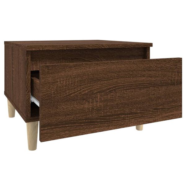 vidaXL Τραπέζι Βοηθητικό Καφέ Δρυς 50x46x35 εκ. Επεξεργασμένο Ξύλο