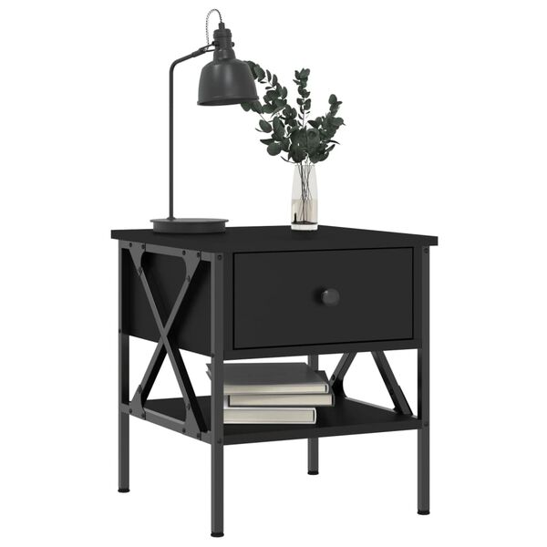 vidaXL Κομοδίνα 2 τεμ. Μαύρα 40 x 42 x 45 εκ. από Επεξεργασμένο Ξύλο
