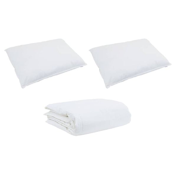 vidaXL Σετ Παπλωμάτων με μαξιλάρι 3 pcs Λευκό Βαμβάκι