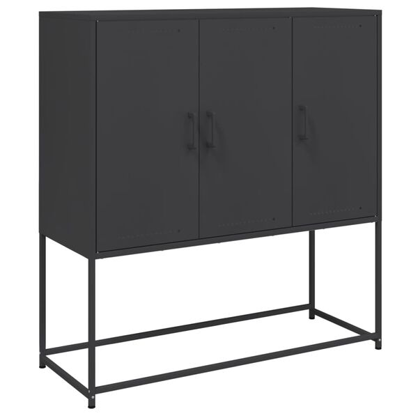 vidaXL Μπουφές Μαύρος 100,5x39x107 εκ. Ατσάλινος