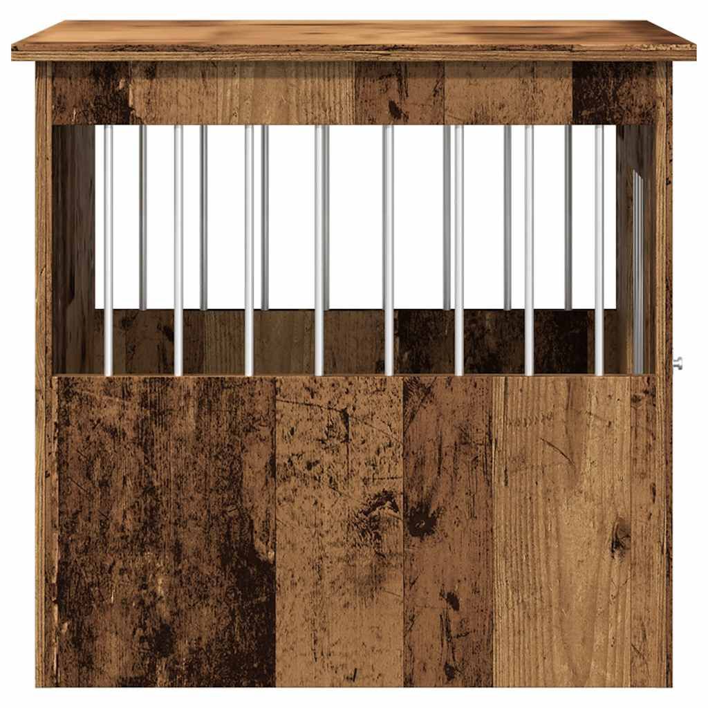 vidaXL Έπιπλα κλουβιού σκύλου Παλιό ξύλο 45x62x59 cm