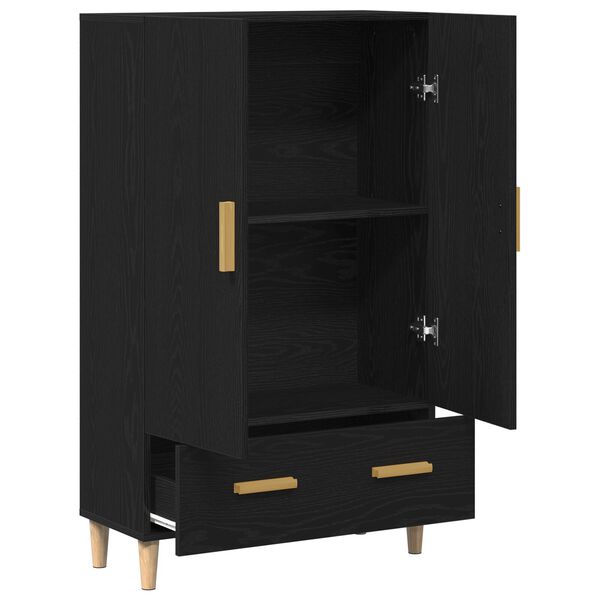 vidaXL Highboard με συρτάρι Μαύρο 70 x 31 x 115 εκ Επεξεργασμένο ξύλο