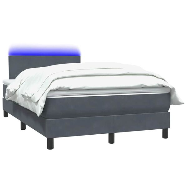 vidaXL &Kappa;&rho;&epsilon;&beta;ά&tau;&iota; Boxspring &mu;&epsilon; &Sigma;&tau;&rho;ώ&mu;&alpha; & LED &Sigma;&kappa;&omicron;ύ&rho;&omicron; &gamma;&kappa;&rho;&iota; 120x220 cm &Beta;&epsilon;&lambda;&omicron;ύ&delta;&iota;&nu;&omicron;