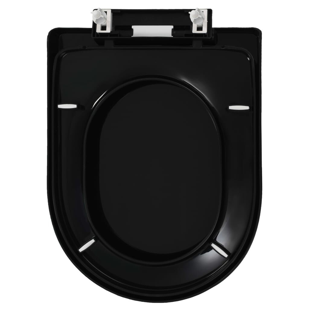 vidaXL Κάλυμμα Λεκάνης με Soft Close & Quick Release Μαύρο