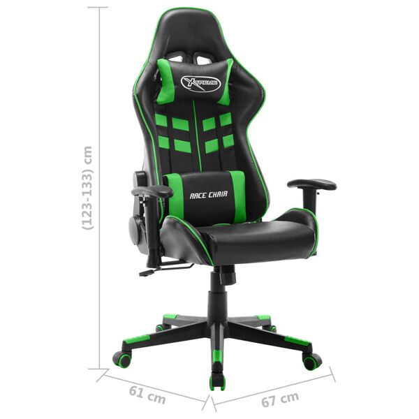 vidaXL Καρέκλα Gaming Μαύρο / Πράσινο από Συνθετικό Δέρμα