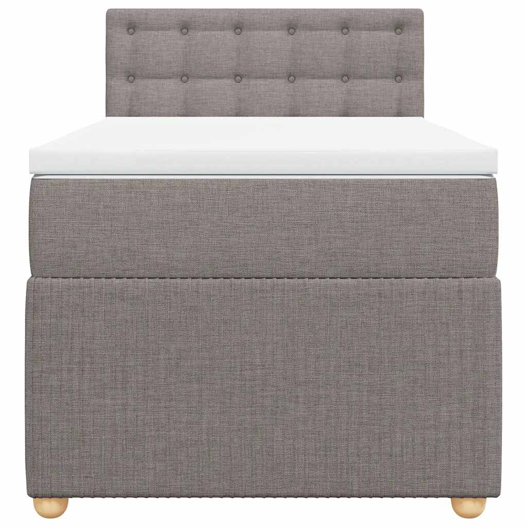 vidaXL Κρεβάτι Boxspring με Στρώμα Taupe 90x190 εκ.Υφασμάτινο